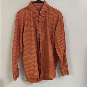 Men's Orange Striped Shirt